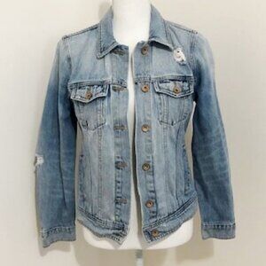 𝅺Old Navy Women's Distressed 100% Cotton Denim Jean Jacket